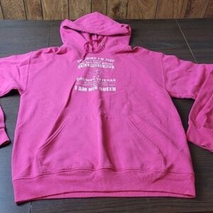 Pink Wife Of Grumpy Veteran Hoodie Medium